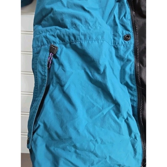 JanSport Ripstop Rain Jacket Men XL BLUE Drawcord Adjustable Waist Hood Full Zip - Picture 11 of 13